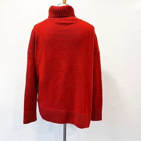 AllSaints Witby Roll Neck Asymmetric Cashmere Sweater in Rare Red Color Medium - Picture 8 of 11